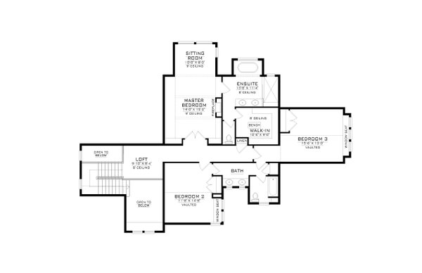 Dream House Plan - Craftsman Floor Plan - Upper Floor Plan #1086-12