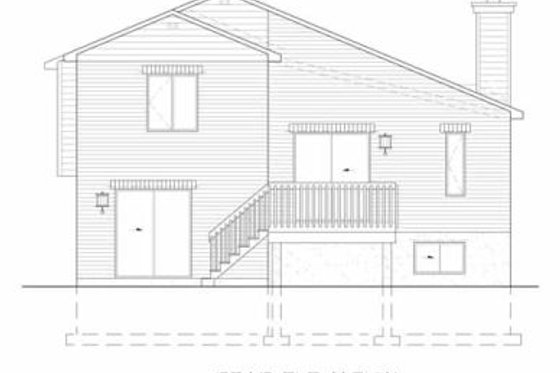 Exterior - Rear Elevation for Modern House Plan #25-341 - 2 bed, 1.5 bath
