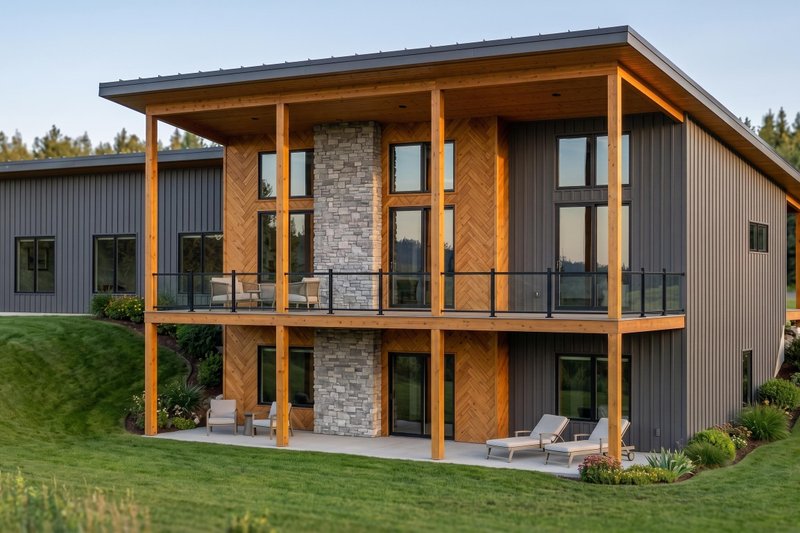 Home Plan - Exterior - Rear Elevation 1 for Contemporary House Plan #1064-464 - 1 bed, 1.5 bath