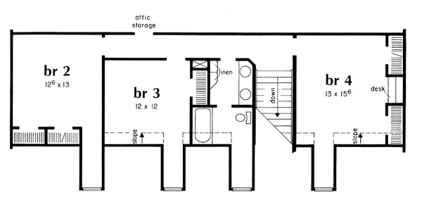 House Plan Design - Country Floor Plan - Upper Floor Plan #36-249