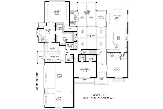 Floor Plan - Main Floor for Colonial House Plan #932-974 - 6 bed, 5.5 bath