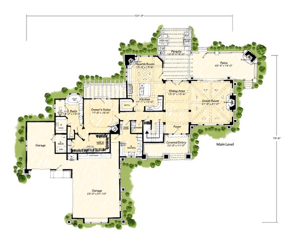 House Plan Design - Traditional Floor Plan - Main Floor Plan #942-65