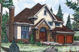 European Exterior - Front Elevation Plan #138-214
