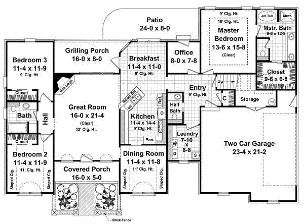 House Plan Design - Mediterranean Floor Plan - Main Floor Plan #21-241