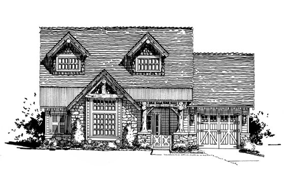 Exterior - Front Elevation 3 for Cabin House Plan #942-40 - 5 bed, 3.1 bath