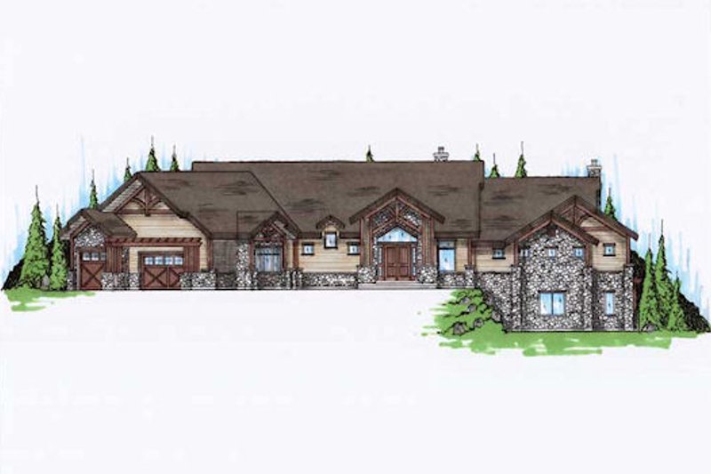 Architectural House Design - Traditional Exterior - Front Elevation Plan #5-349