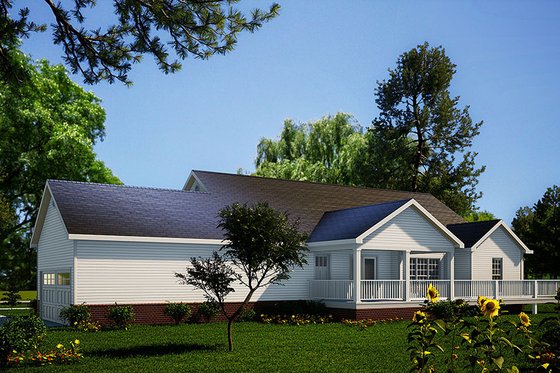 Exterior - Rear Elevation for Country House Plan #17-235 - 3 bed, 3 bath