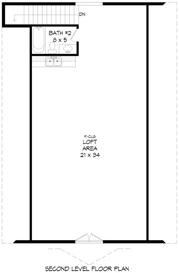 House Blueprint - Southern Floor Plan - Upper Floor Plan #932-1103