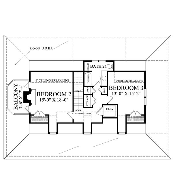 Dream House Plan - Southern style house plan, Country design, upper level floor plan