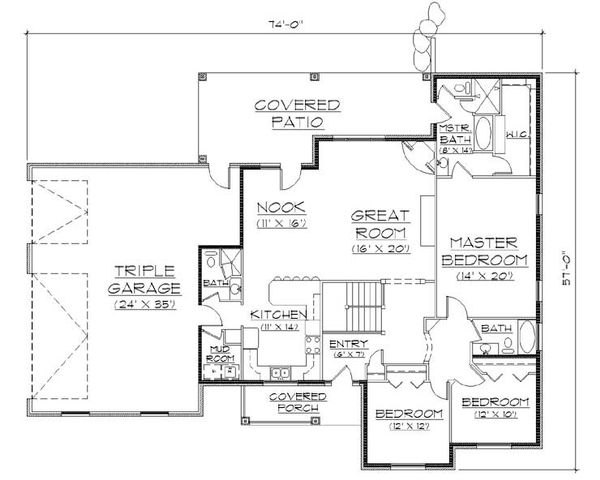 Architectural House Design - Traditional Floor Plan - Main Floor Plan #5-261