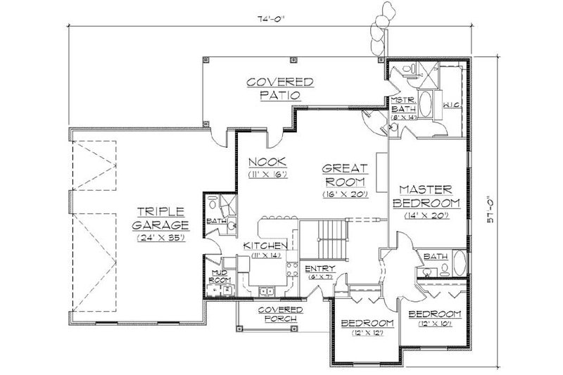 Dream House Plan - Floor Plan - Main Floor for Traditional House Plan #5-261 - 5 bed, 4 bath