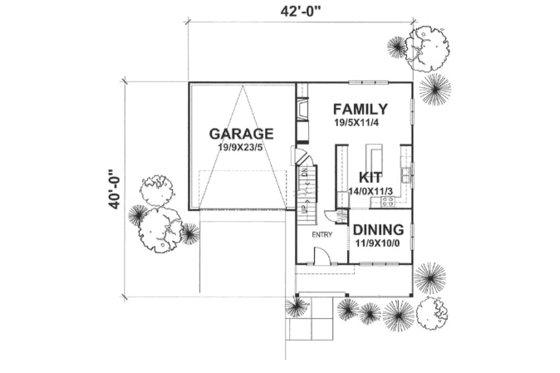 Floor Plan - Main Floor for Traditional House Plan #50-110 - 3 bed, 2 bath