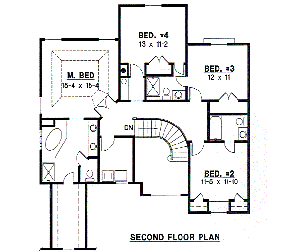 European Floor Plan - Upper Floor Plan #67-691