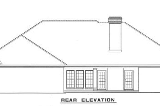Exterior - Rear Elevation for Ranch House Plan #17-2705 - 4 bed, 2.5 bath