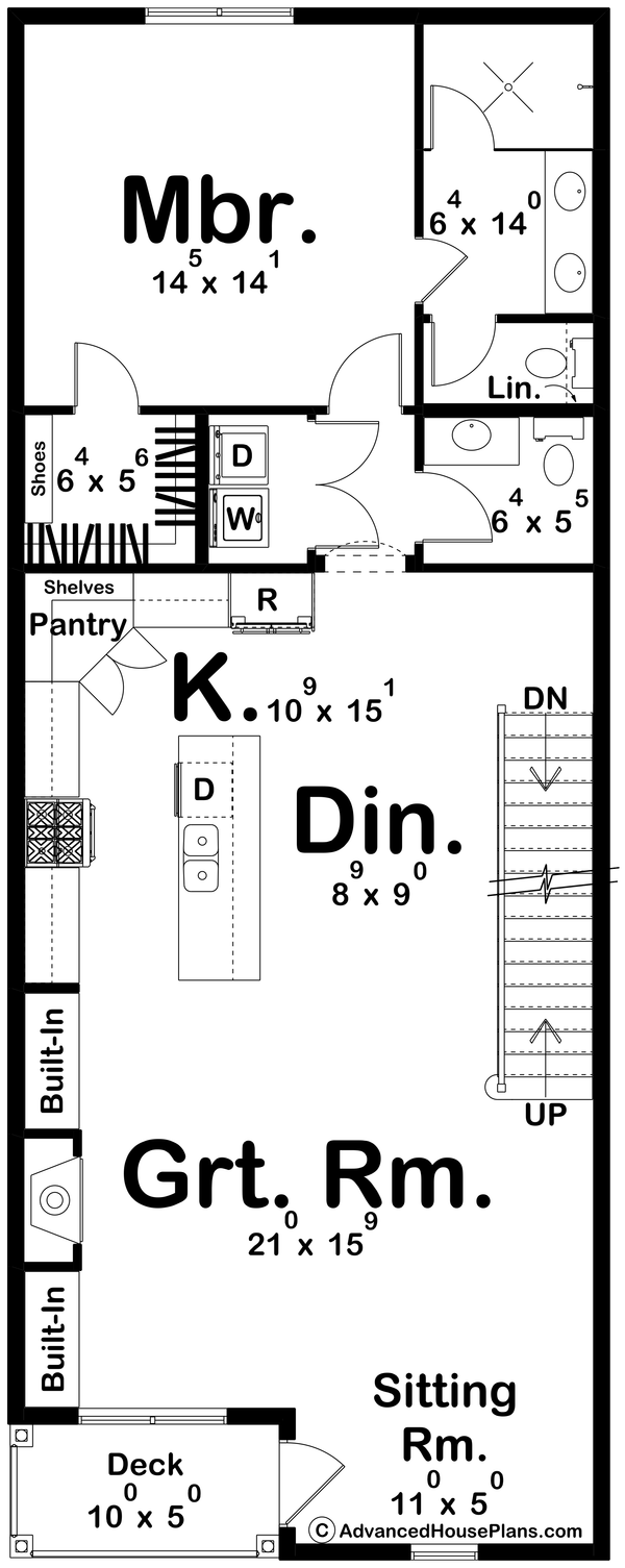 Modern Floor Plan - Upper Floor Plan #455-425