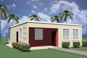 Modern Exterior - Front Elevation Plan #495-3