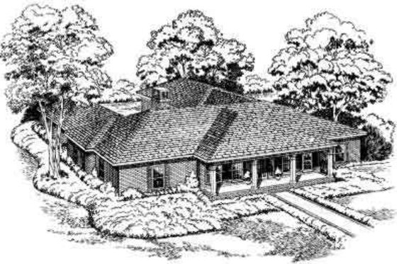 Exterior - Front Elevation for Traditional House Plan #312-238 - 4 bed, 3.5 bath