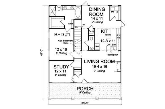 Floor Plan - Main Floor House Plan #513-2066 - 3 bed, 2.5 bath