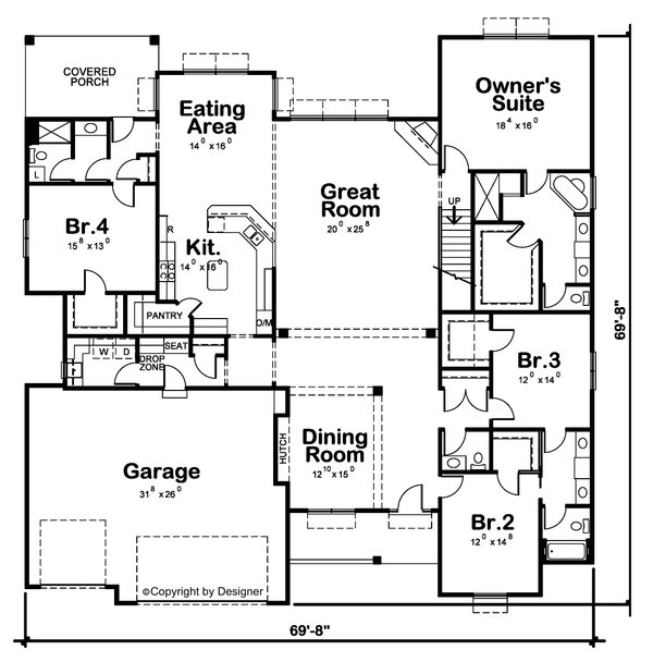 Dream House Plan - Traditional Floor Plan - Main Floor Plan #20-2559
