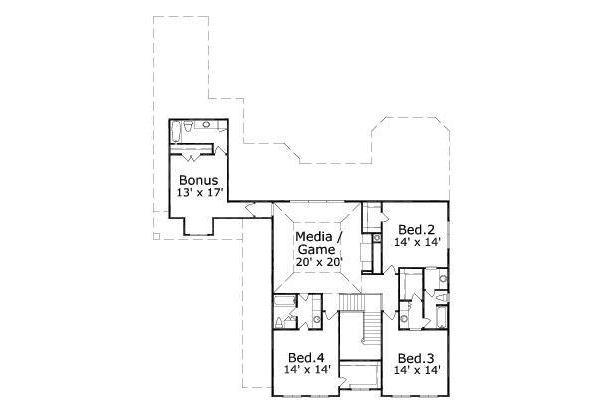 Colonial Floor Plan - Upper Floor Plan #411-746