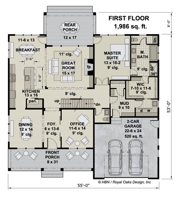 Farmhouse Floor Plan - Main Floor Plan #51-1207