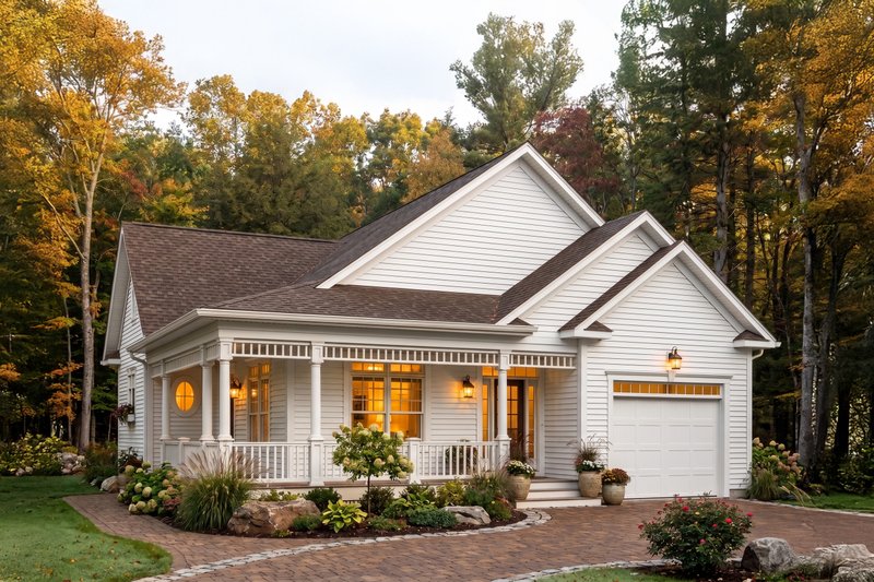 Exterior - Front Elevation 2 for Farmhouse House Plan #23-135 - 2 bed, 1 bath
