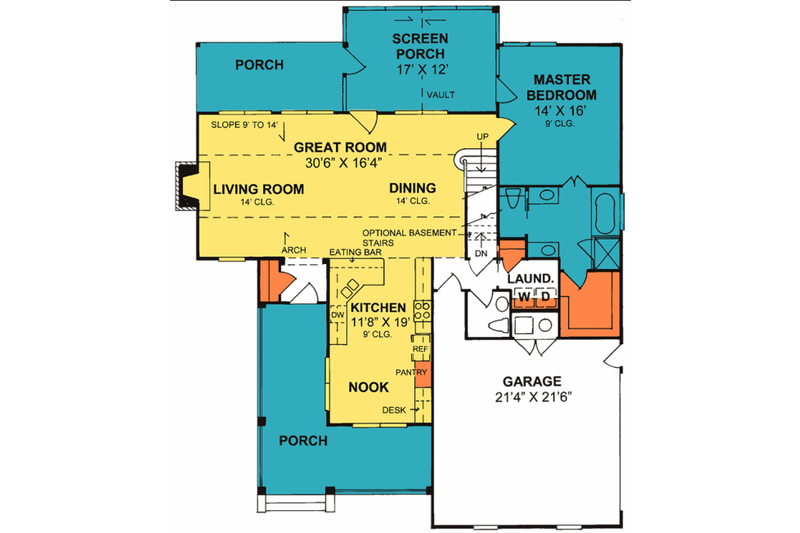 Dream House Plan - Floor Plan - Main Floor for Country House Plan #20-162 - 3 bed, 2.5 bath