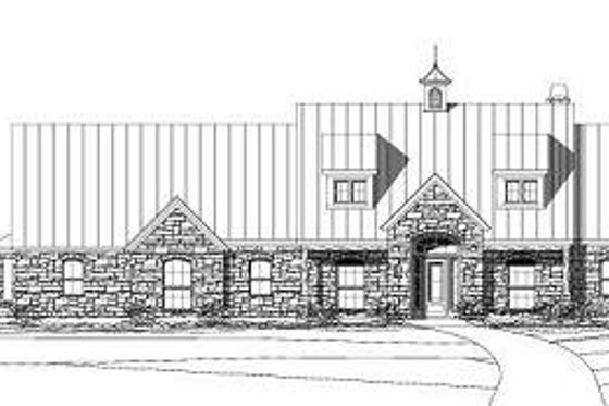 Exterior - Front Elevation for Traditional House Plan #411-526 - 4 bed, 3 bath