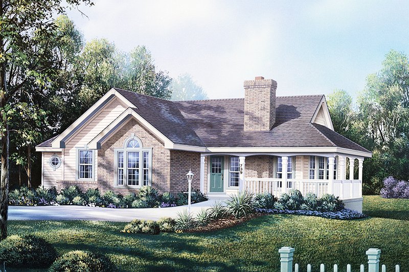 Dream House Plan - Country Exterior - Front Elevation Plan #57-188