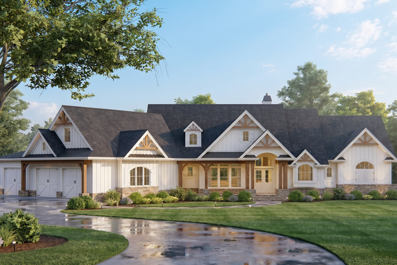 House Design - Exterior - Front Elevation 3 for Cottage House Plan #54-692 - 3 bed, 3.5 bath
