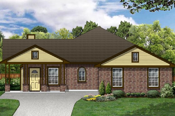 Exterior - Front Elevation for Traditional House Plan #84-314 - 3 bed, 2 bath