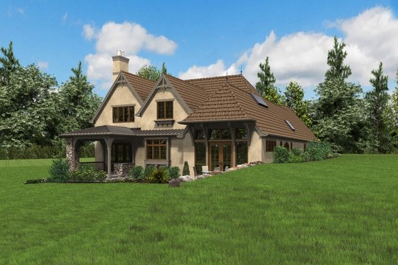 Exterior - Rear Elevation 1 for European House Plan #48-625 - 3 bed, 3.5 bath