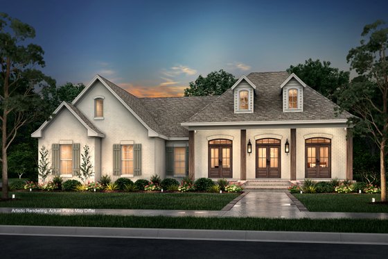 Exterior - Front Elevation 3 for Traditional House Plan #430-13 - 3 bed, 2 bath