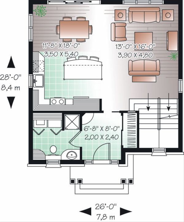 Architectural House Design - Traditional Floor Plan - Main Floor Plan #23-739