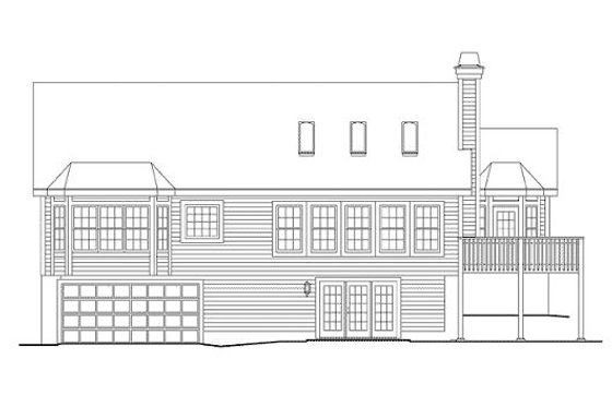 Exterior - Rear Elevation for Country House Plan #57-298 - 3 bed, 2 bath