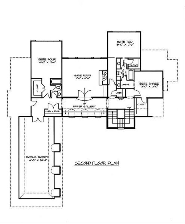 Home Plan - European Floor Plan - Upper Floor Plan #413-149