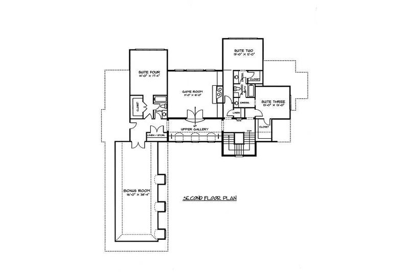 Architectural House Design - Floor Plan - Upper Floor for European House Plan #413-149 - 4 bed, 3.5 bath