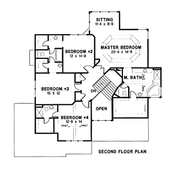 Modern Floor Plan - Upper Floor Plan #67-150