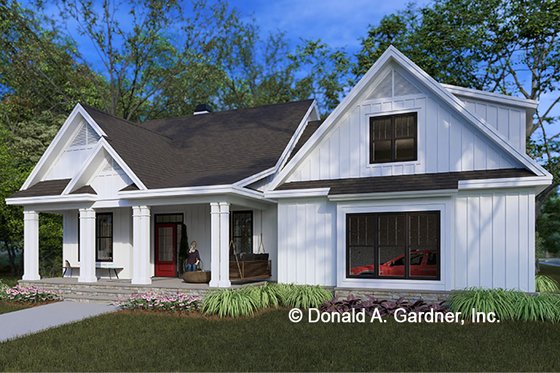 Exterior - Front Elevation 3 for Ranch House Plan #929-1094 - 3 bed, 2 bath