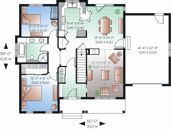 Architectural House Design - Cottage Floor Plan - Main Floor Plan #23-2209