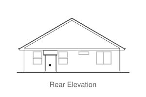Exterior - Rear Elevation for Craftsman House Plan #53-600 - 3 bed, 2 bath