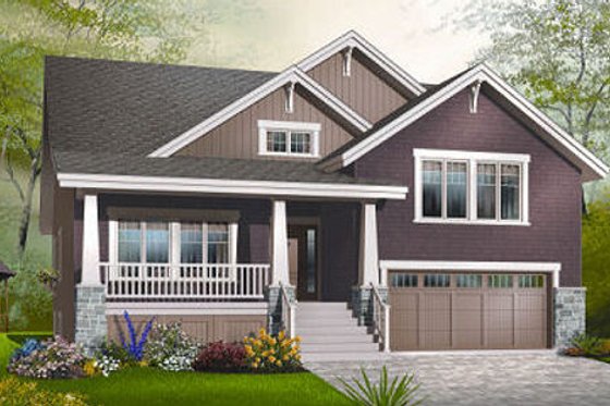 Exterior - Front Elevation 3 for Craftsman House Plan #23-813 - 3 bed, 2.5 bath