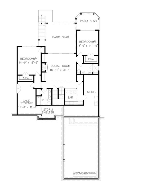 House Blueprint - Farmhouse Floor Plan - Lower Floor Plan #54-486