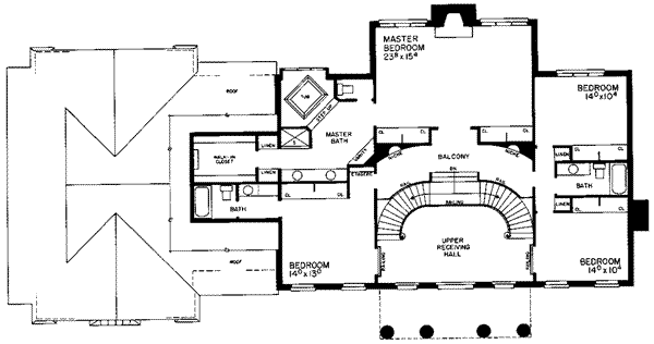 Home Plan - Southern Floor Plan - Upper Floor Plan #72-193