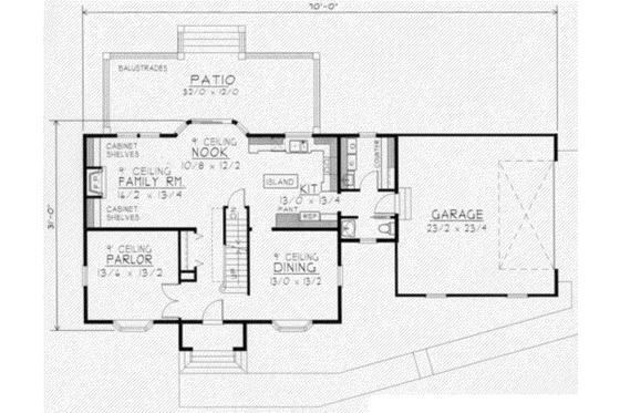 Floor Plan - Main Floor for European House Plan #112-131 - 3 bed, 2.5 bath