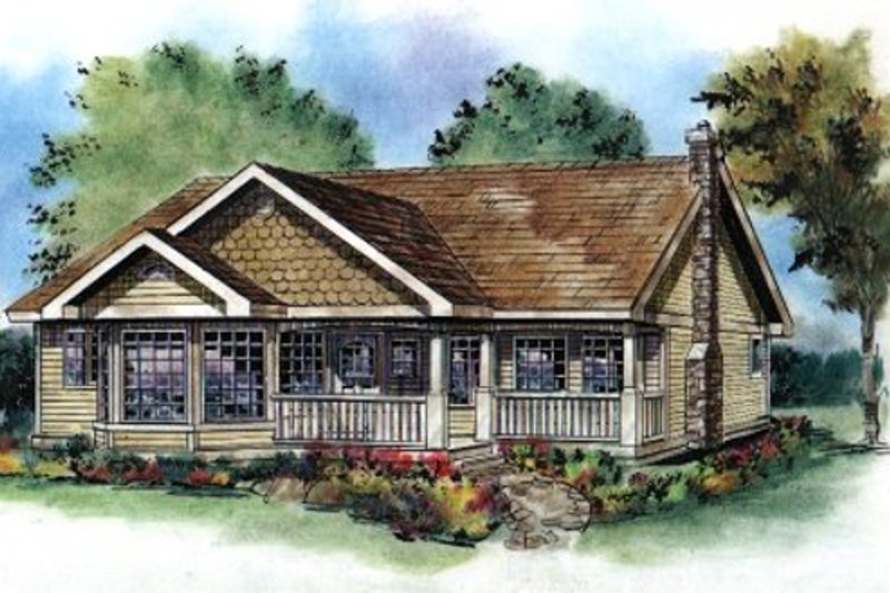 Architectural House Design - Cottage Exterior - Front Elevation Plan #18-1034