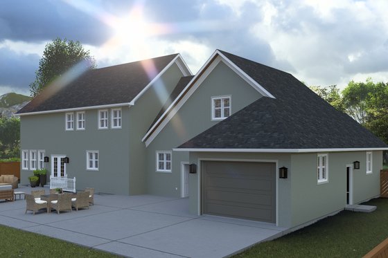 Exterior - Rear Elevation 1 for Farmhouse House Plan #1060-207 - 5 bed, 3 bath