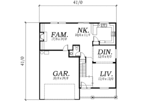 Floor Plan - Main Floor House Plan #130-118 - 4 bed, 2.5 bath