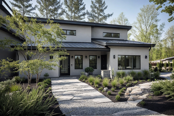 Exterior - Front Elevation 6 for Modern House Plan #515-2 - 3 bed, 2.5 bath