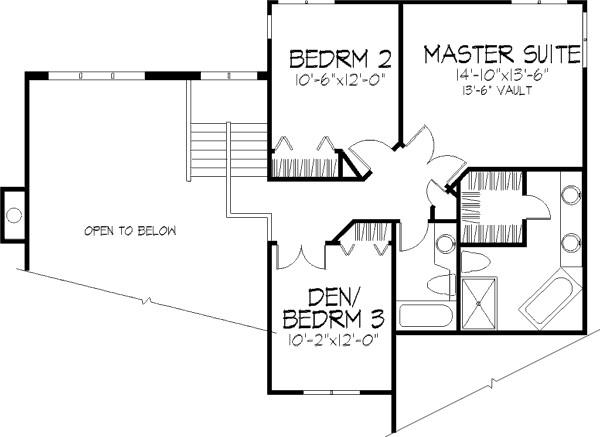 Home Plan - Bungalow Floor Plan - Upper Floor Plan #320-343